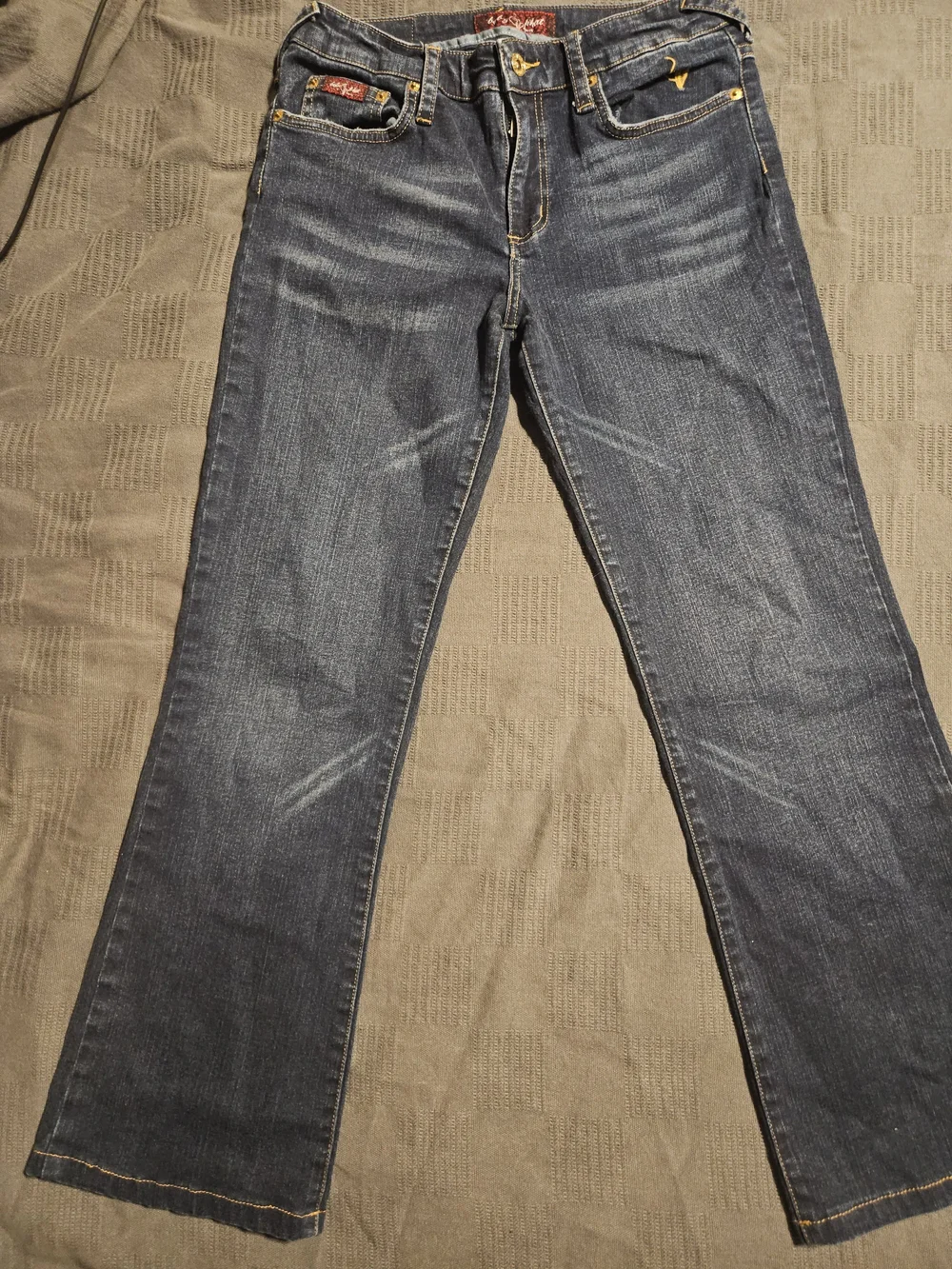 Baby Phat Dark Blue Jeans with Gold Embroidery
